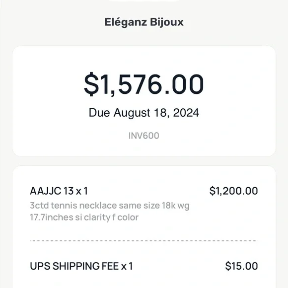 Dainty White Gold natural Diamond tennis necklace - Picture 4 of 6